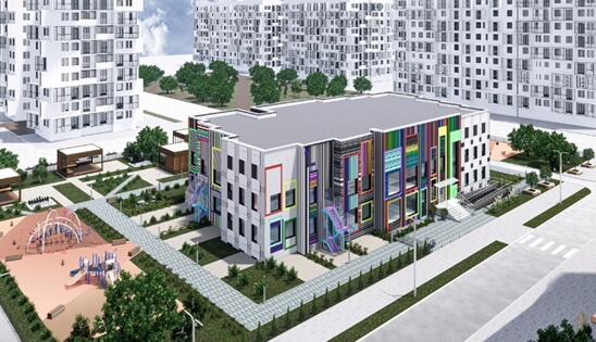 Архитектурно-планировочная концепция детского сада разработке проектов применяются сборные индустриальные на 140 мест в г. Новгород